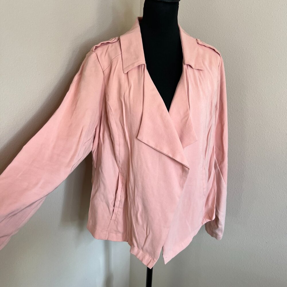 Torrid Light Weight Open Front Jacket - Shell Pink - Size 2X - Picture 5 of 11